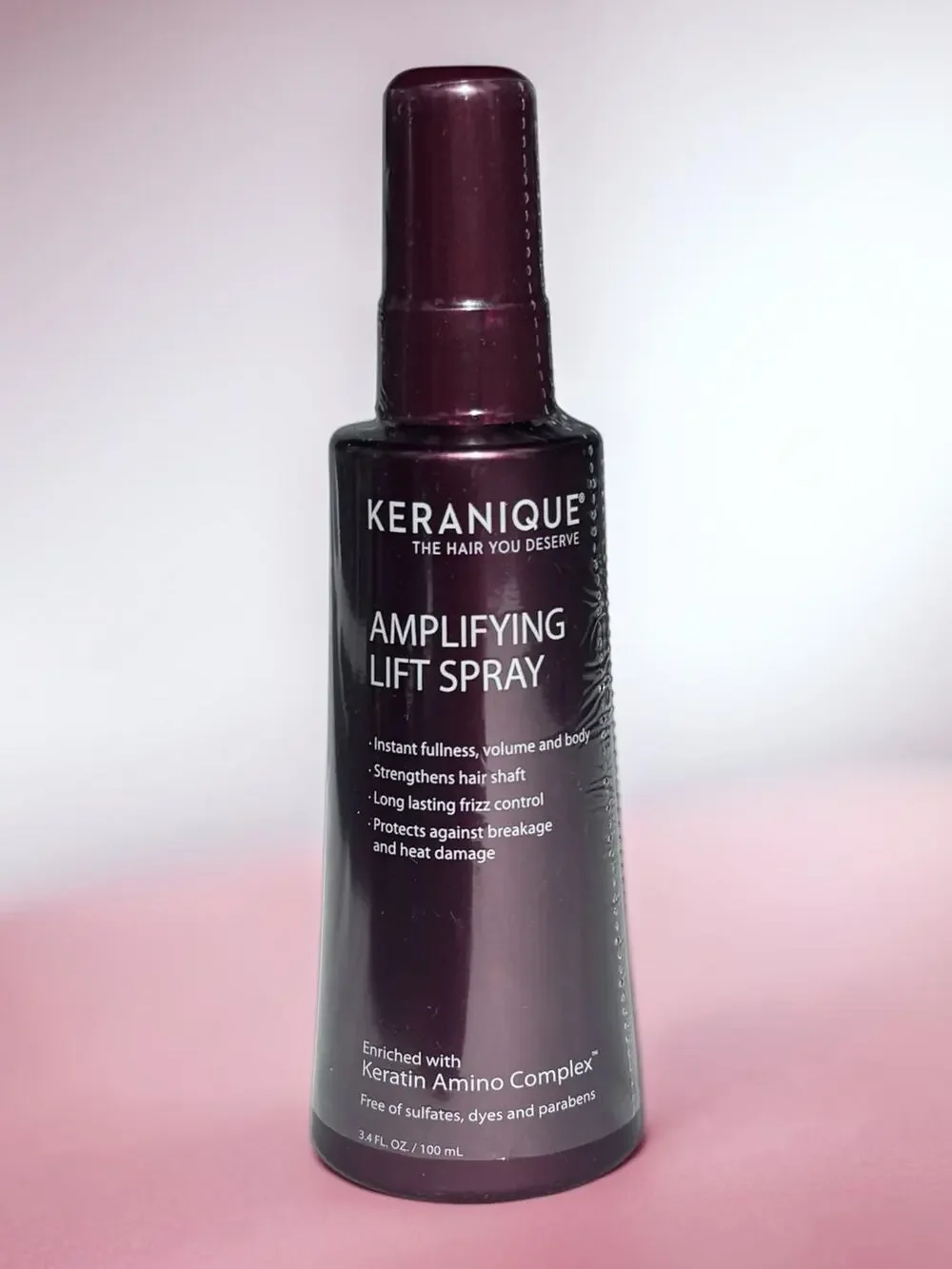 Keranique Amplifying Lift Spray 3.4 oz Volumizing Hair Treatment NEW